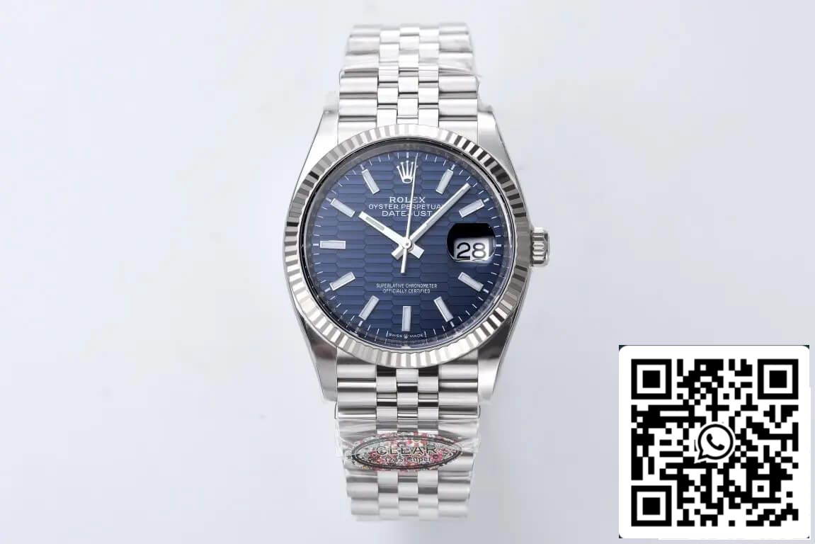 Rolex Datejust 36MM M126234-0049 1:1 Meilleure édition Clean Factory Cadran bleu