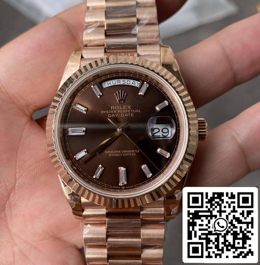 Rolex Day Date M228235-0003 1:1 Meilleure édition GM Factory V2 Cadran Chocolat