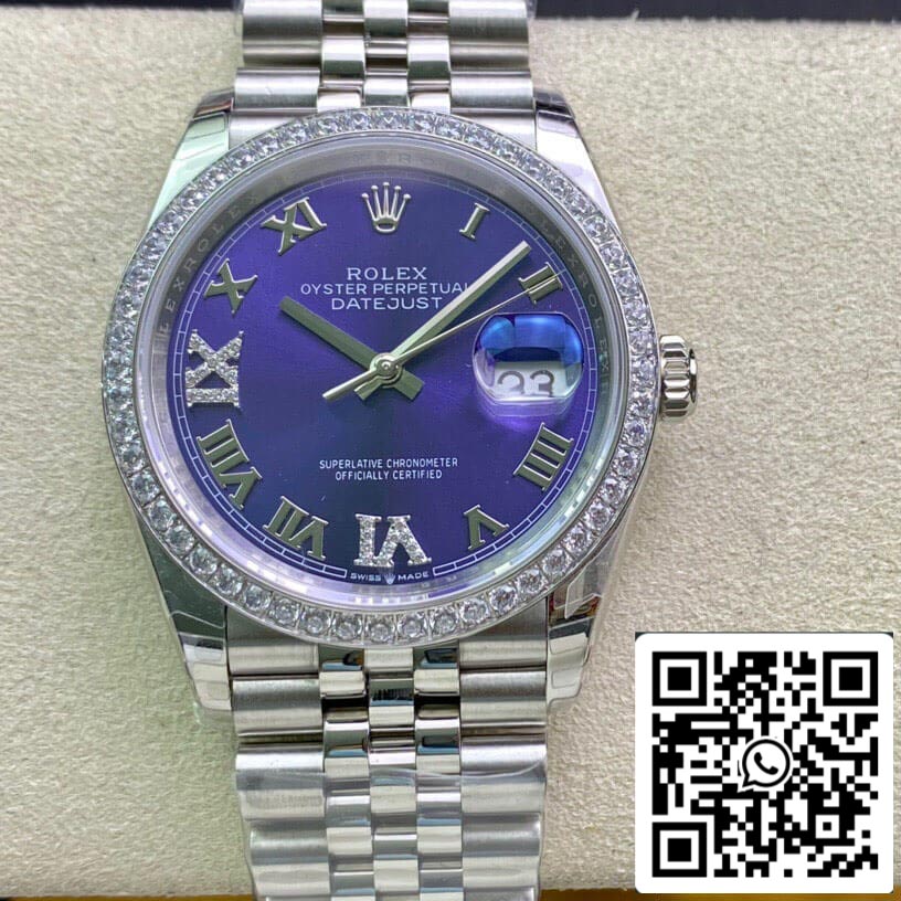 Rolex Datejust M126284RBR-0013 1:1 Meilleure édition EW Factory Cadran violet