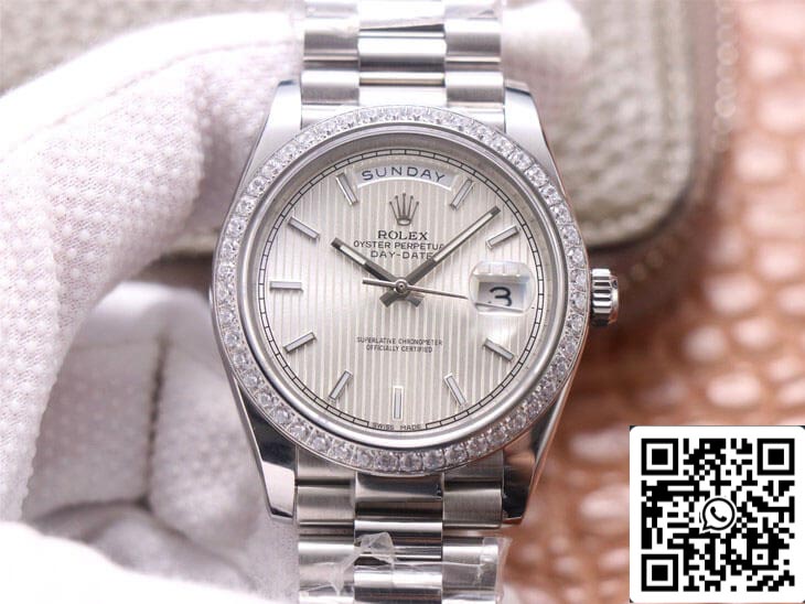 Rolex Day Date M228349RBR-0007 1:1 Best Edition EW Factory 18ct White Gold