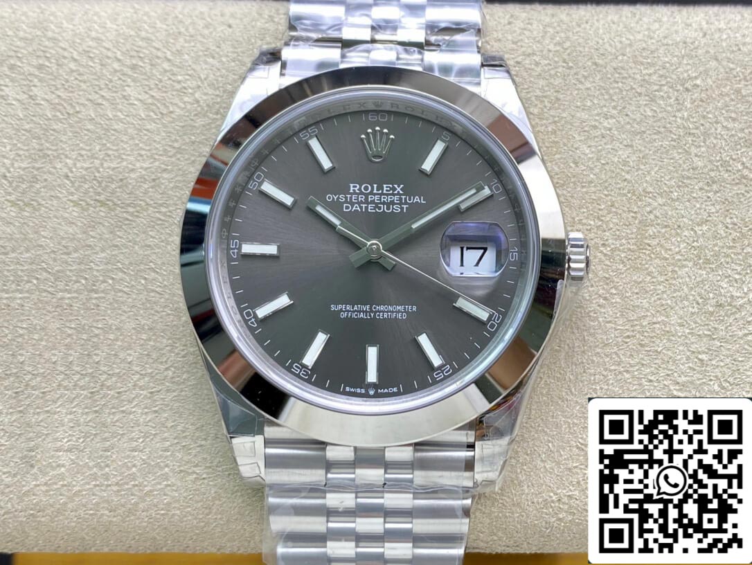 Rolex Datejust M126300-0008 1:1 Jante lisse VS Cadran gris d'usine