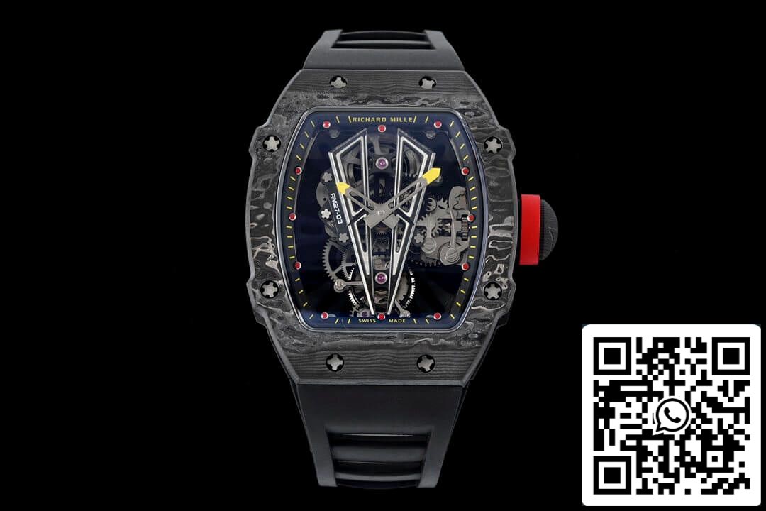 Richard Mille RM27-03 Rafael Nadal Tourbillon 1:1 Best Edition RM Factory schwarzes Kautschukarmband