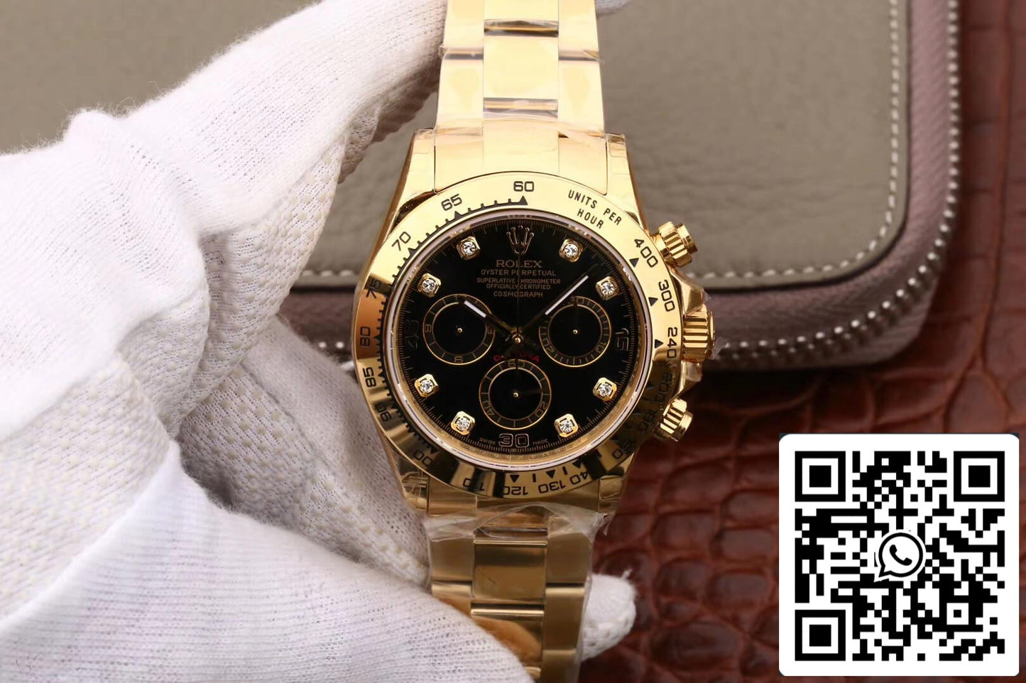 Rolex Daytona Cosmograph M116508-0008 1:1 Meilleure édition JH Factory Cadran en or jaune et diamants