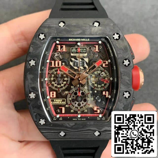 Richard Mille RM-011 1:1 Best Edition KV Factory V2 Forged Carbon Black Strap