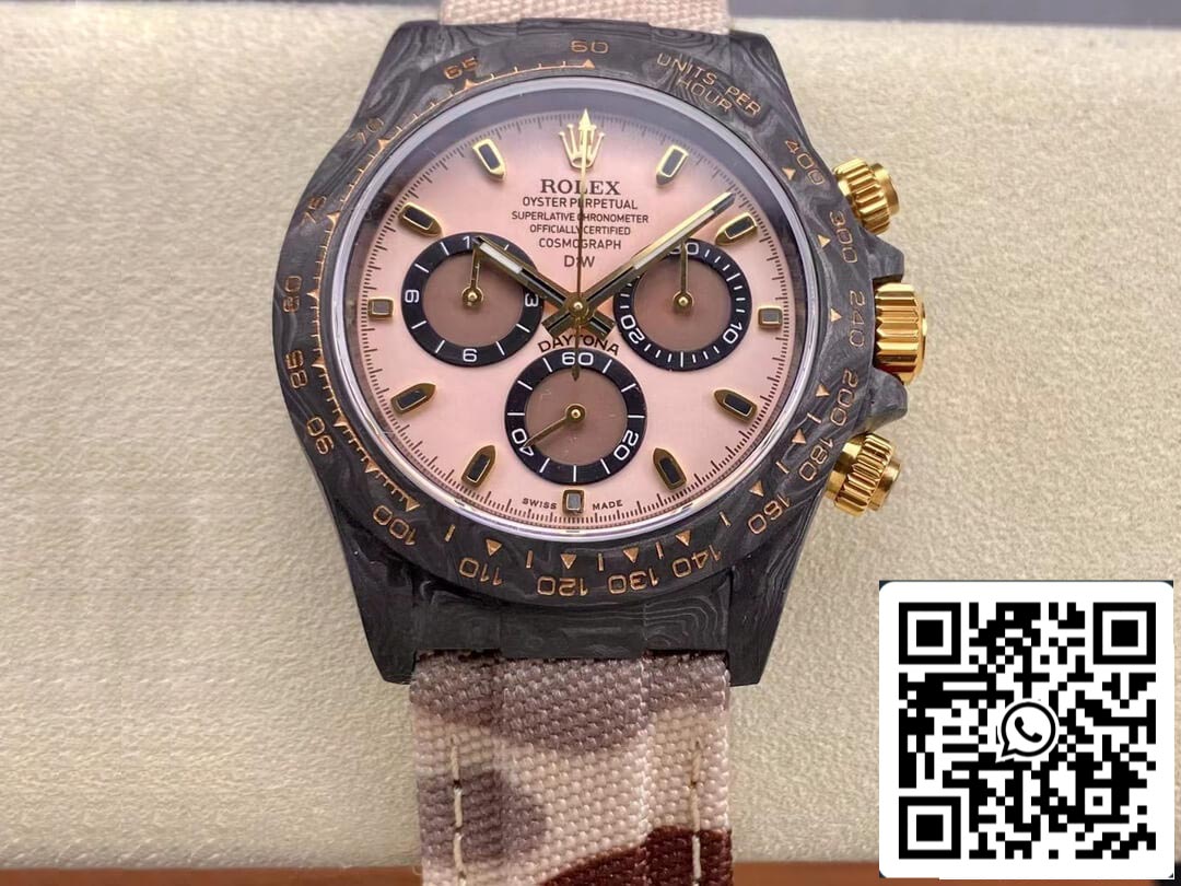 Rolex Daytona Cosmograph Diw Version personnalisée 1:1 Meilleure édition Noob Factory Boîtier en fibre de carbone