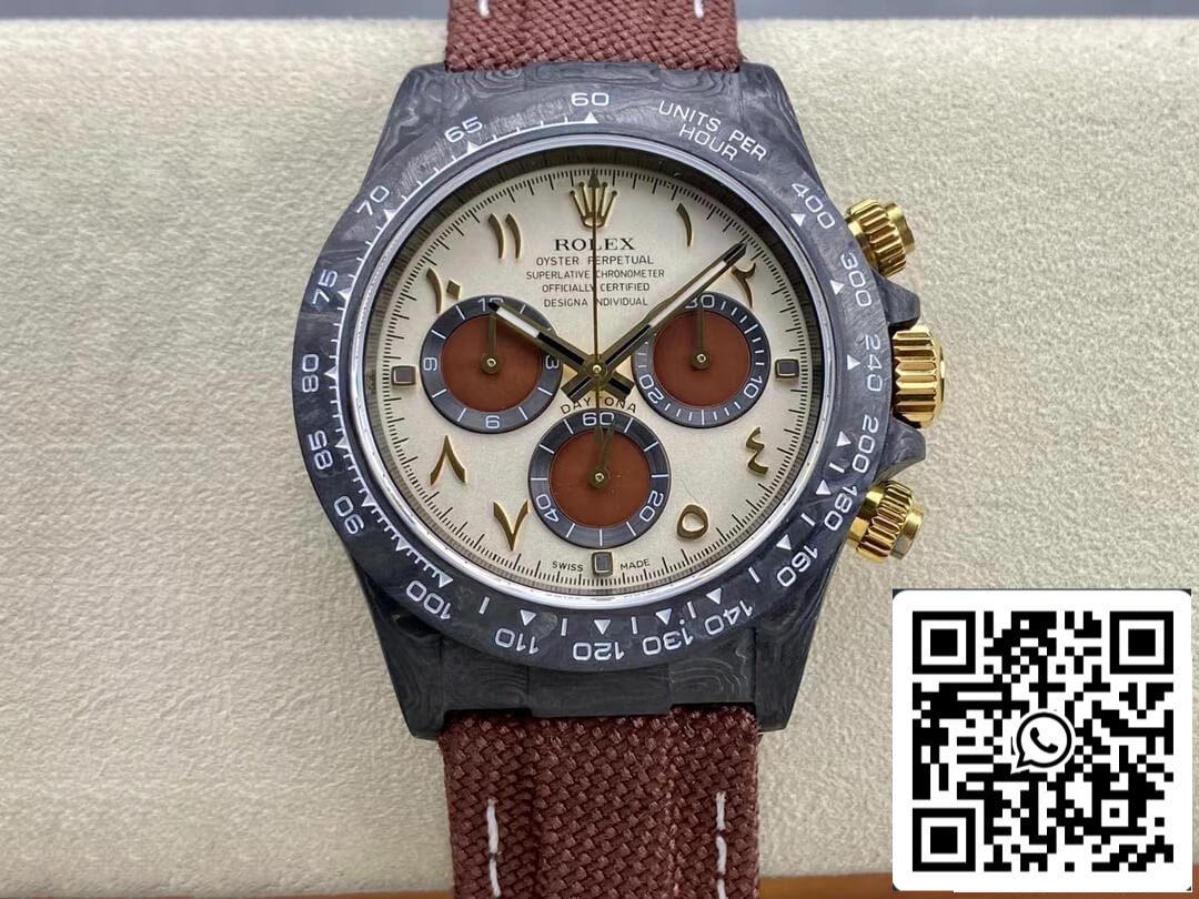 Rolex Daytona Cosmograph Diw Version personnalisée 1: 1 Meilleure édition Noob Factory Bracelet marron