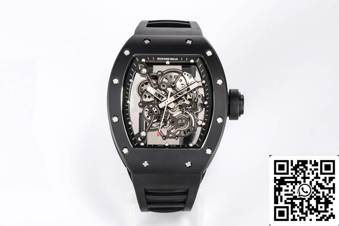 Richard Mille RM055 replica watch is well finished and has a