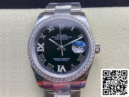 Rolex Datejust 36MM 1:1 Best Edition EW Factory schwarzes Zifferblatt