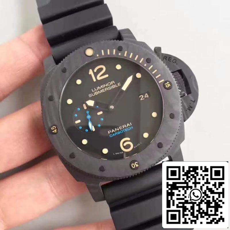 Panerai Luminor PAM441 VS Factory Boîtier en céramique 1:1 Meilleure édition suisse ETA P9001 Bracelet en cuir marron