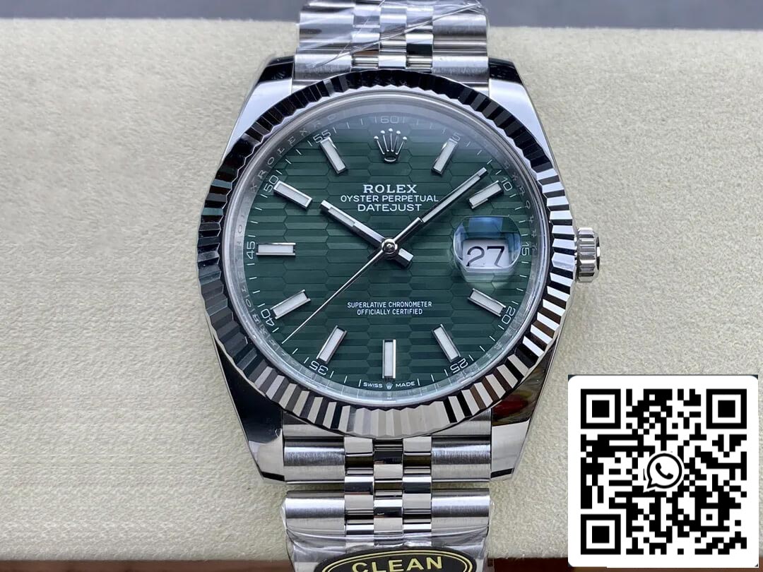 Rolex Datejust 41 Montre automatique pour homme avec cadran vert menthe 126334-0030 Meilleure édition 1:1 CF