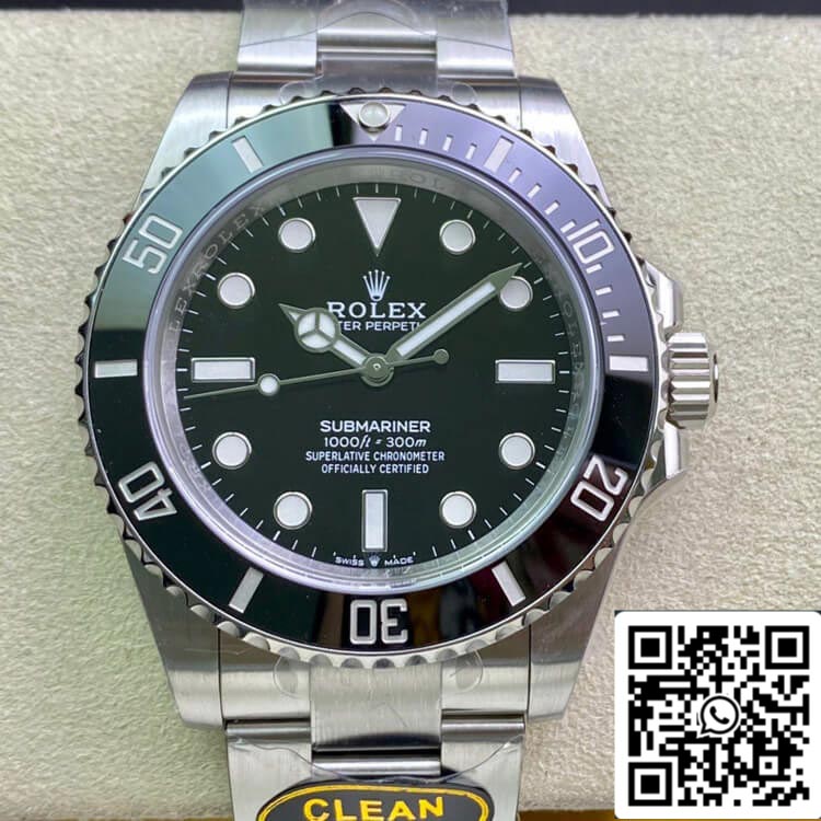 Rolex Submariner M124060-0001 41MM sans date, mouvement 3230, cadran noir d'usine propre