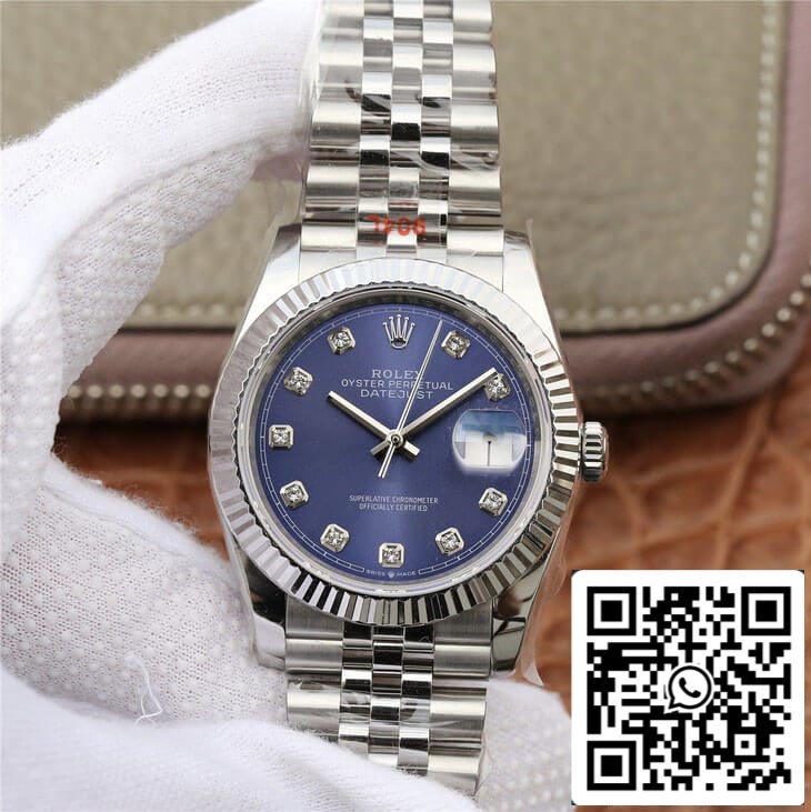 Rolex Datejust M126234-0037 1:1 Meilleure édition GM Factory Cadran bleu serti de diamants