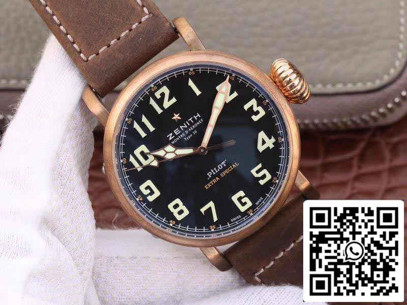 Zenith Pilot Type 20 Extra XF Factory Mechanical Watches 1:1 Best Edition Swiss ETA2824-2 Black Dial