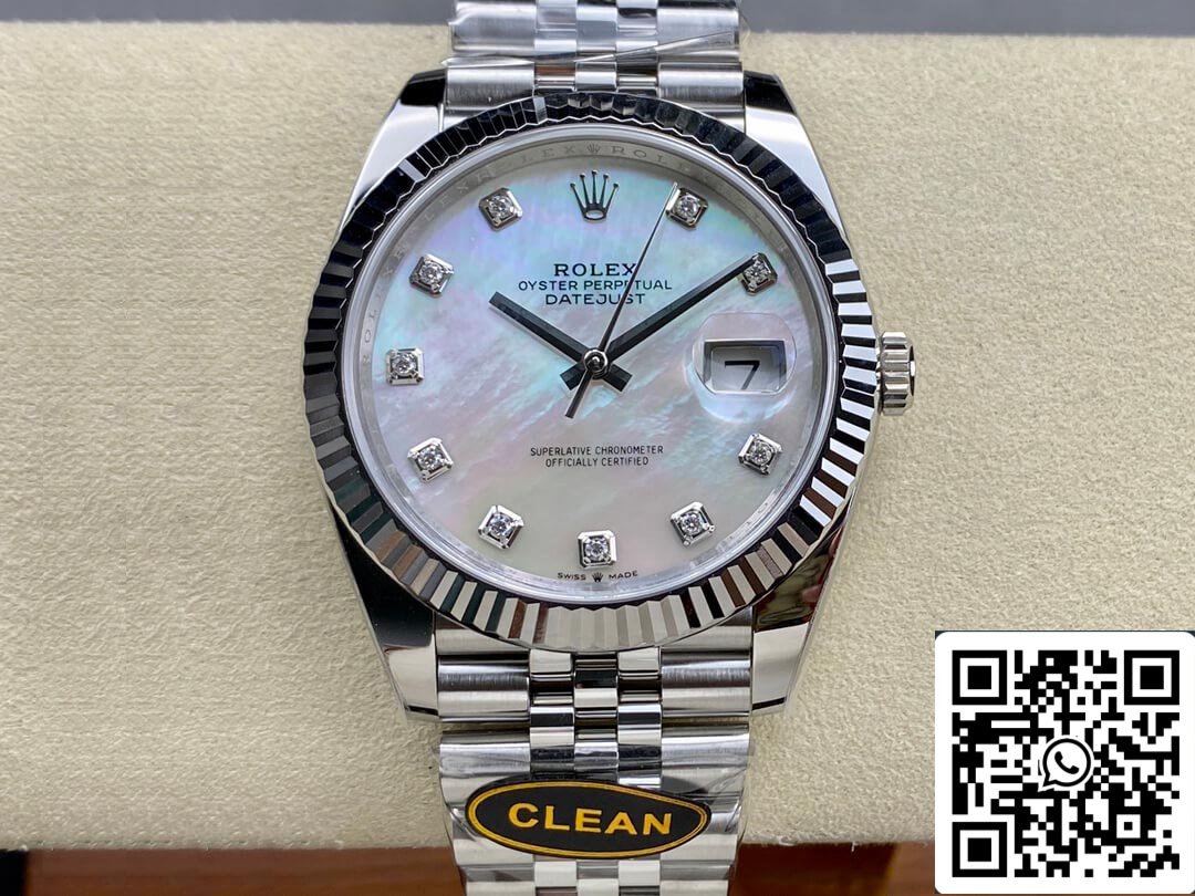 Rolex Datejust M126334-0020 1:1 Best Edition Clean Factory Mosaik-Diamant-Zifferblatt