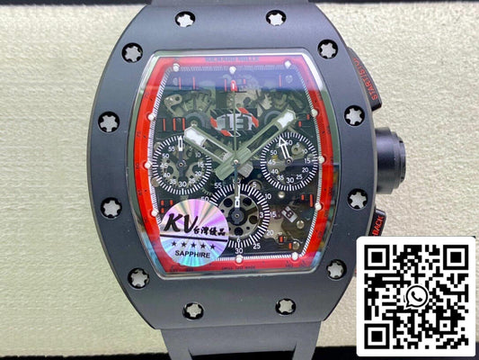 Richard Mille RM011 1:1 Best Edition KV Factory Keramikarmband in Schwarz