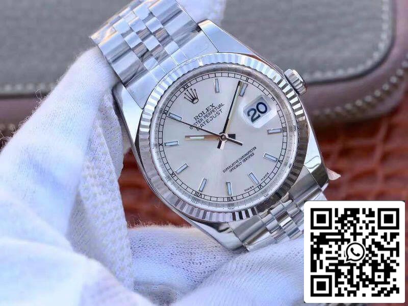 Rolex Datejust II 36 126334 AR Factory 1:1 Best Edition Swiss ETA3135 Rhodium-Zifferblatt