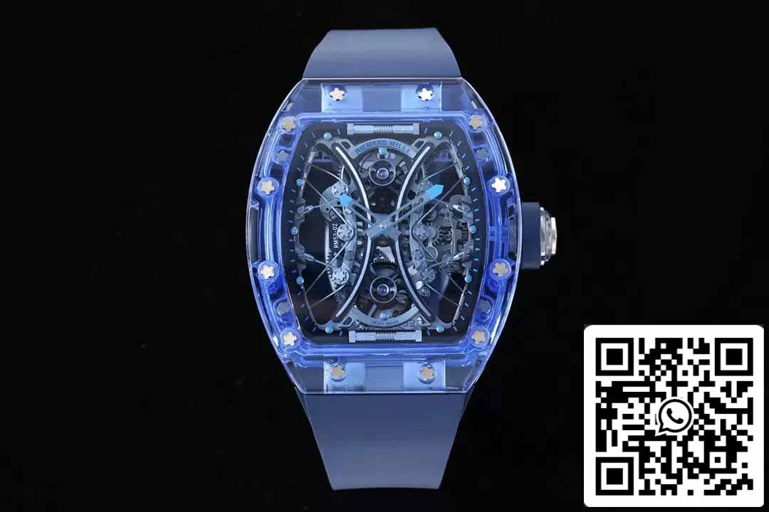 Richard Mille RM053-02 Tourbillon 1:1 Best Edition RM Factory Blue Skeleton Dial