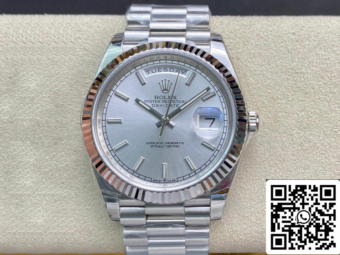 Rolex Day Date 40MM 1:1 Meilleure édition EW Factory Cadran argenté