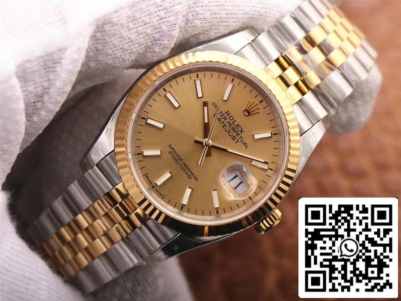 Rolex Datejust M126233-0015 1:1 Best Edition EW Factory Champagner Zifferblatt Swiss ETA3235