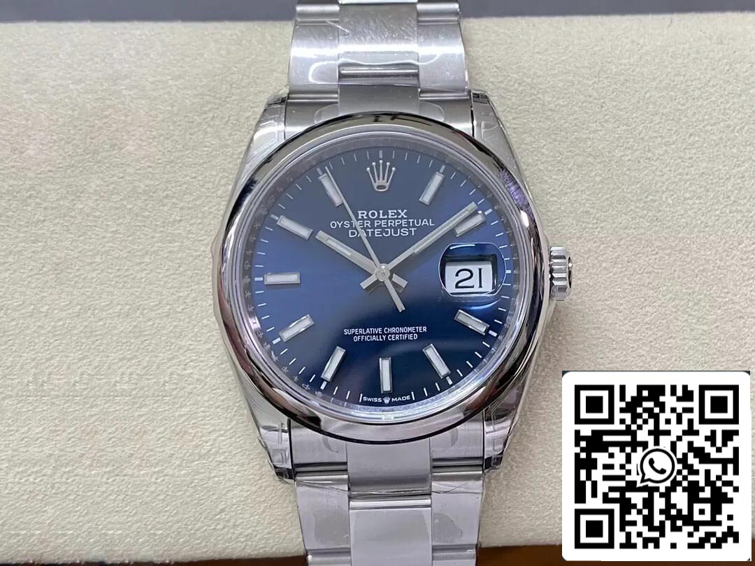 Rolex Datejust M126200-0005 36MM 1:1 Meilleure édition VS Cadran bleu d'usine