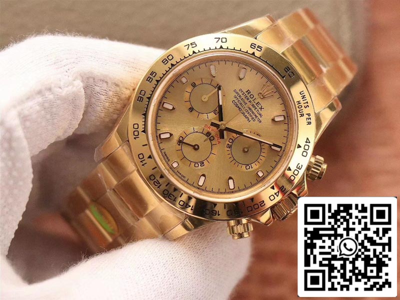 Rolex Daytona Cosmograph M116508-0003 1:1 Meilleure édition Noob Factory Cadran doré Suisse ETA4130