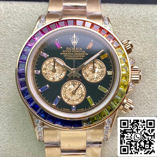Rolex Daytona 116595 RBOW 1:1 Best Edition TW Factory Rose Gold Black Dial