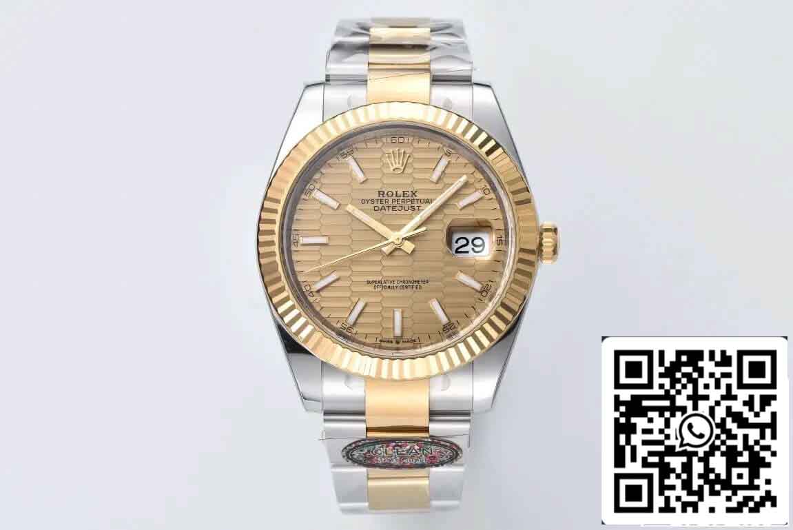 Rolex Datejust 41MM M126333-0021 1:1 Best Edition Clean Factory Gold Zifferblatt