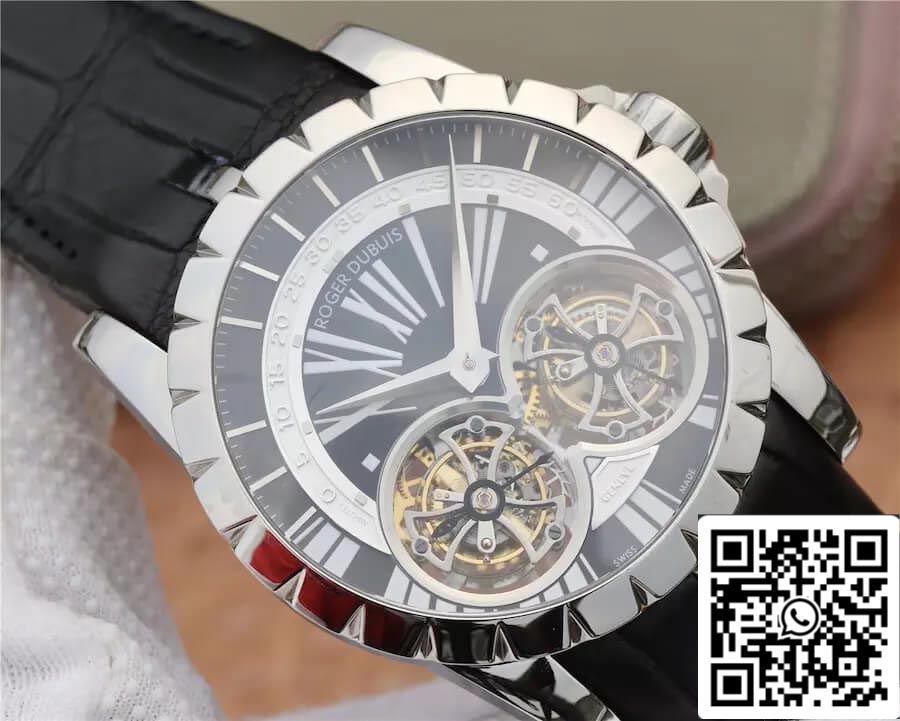 Roger Dubuis Excalibur RDDBEX0291 1:1 Best Edition JB Factory Tourbillon White Shell Black Dial