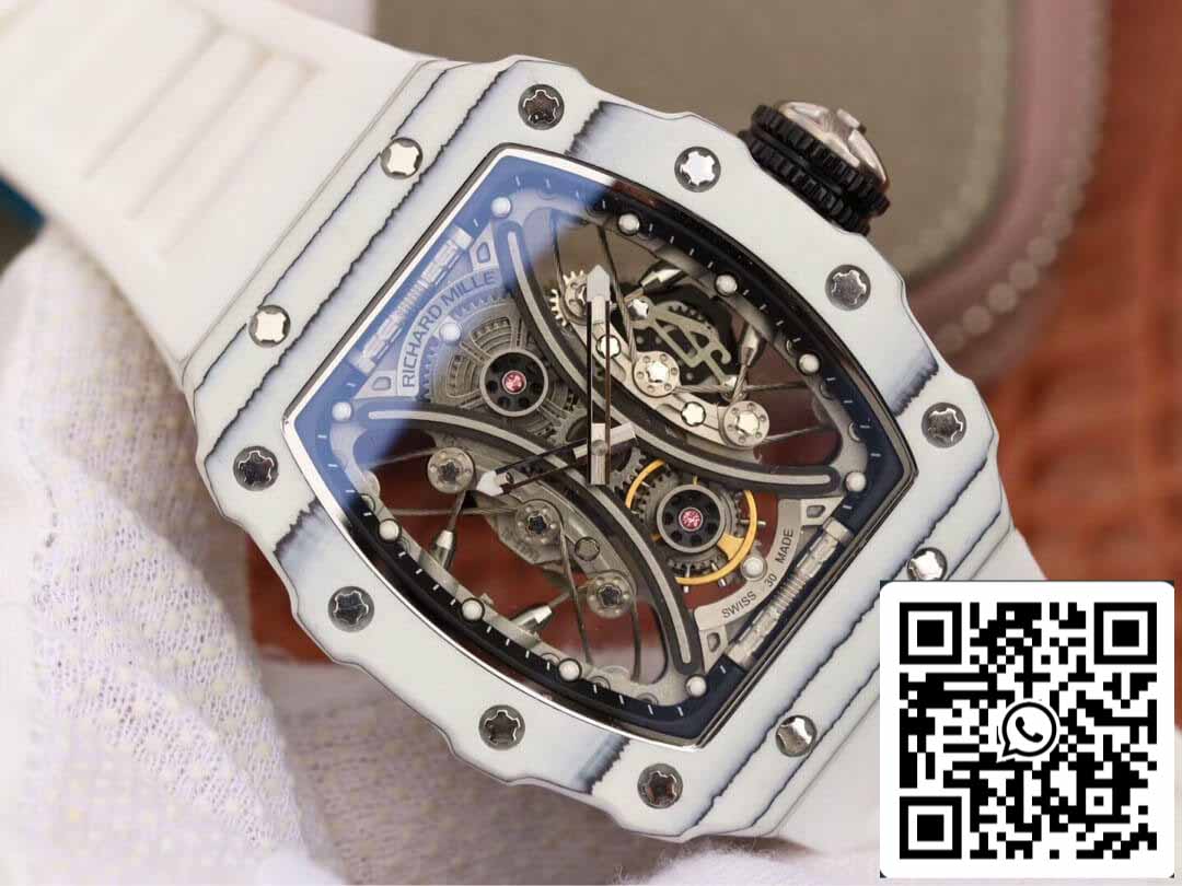 Richard Mille RM53-01 1:1 Best Edition KV Factory White TPT Carbon Fiber