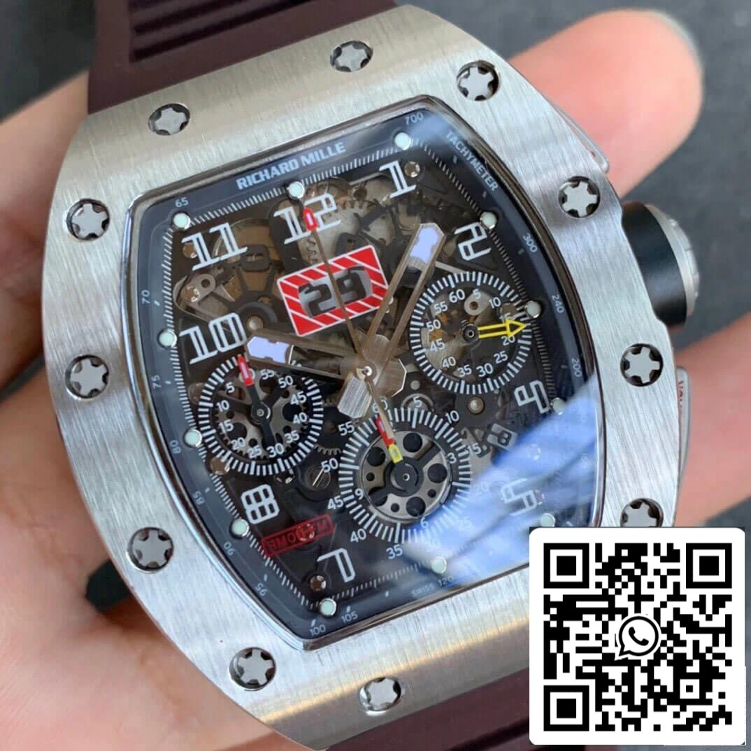 Richard Mille RM11 1:1 Best Edition KV Factory Titanium Brown Strap