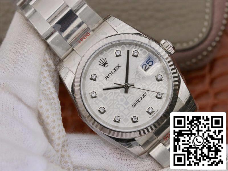 Rolex Datejust 36 116234 AR Factory 1:1 Best Edition Swiss ETA2836-2 Silver Computer Dial