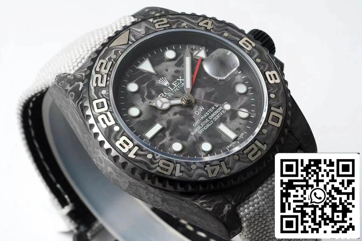 Rolex GMT-MASTER II Diw 1:1 Meilleure édition Bracelet en tissu en fibre de carbone