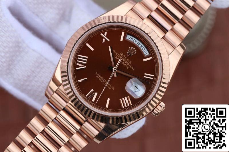 Rolex Day-Date 40 mm 228235 EW Factory 1:1 Meilleure édition suisse ETA3255 Cadran marron