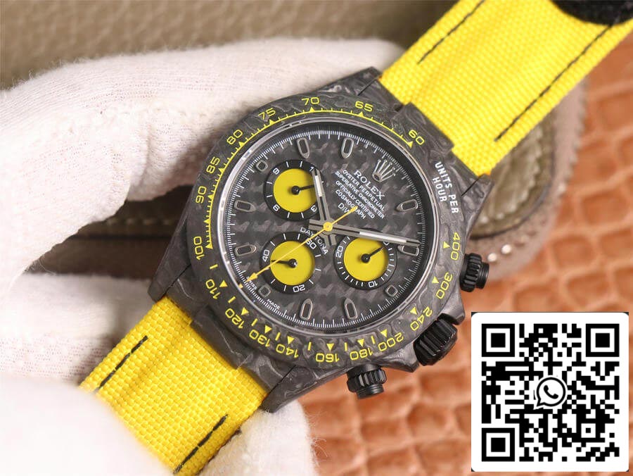 Rolex Daytona Diw Retrofit Version 1:1 Meilleure édition WWF Factory Cadran en fibre de carbone