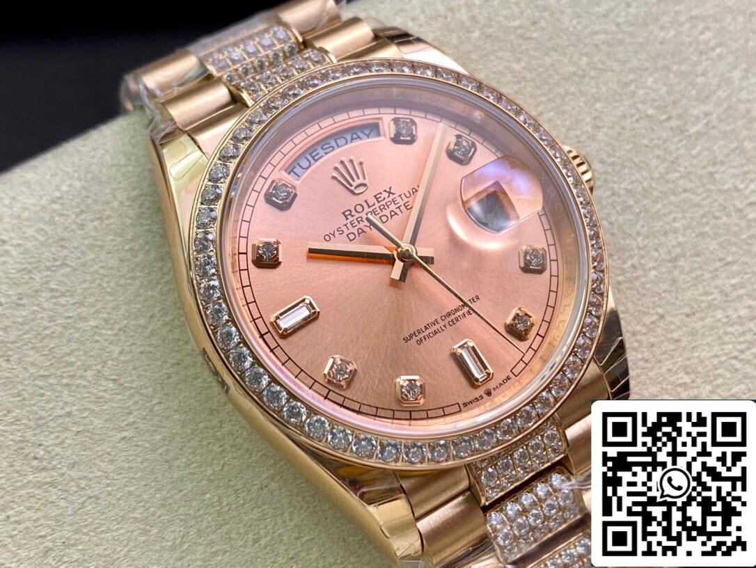 Rolex Day Date M128345RBR-0020 1:1 Best Edition EW Factory Rose Gold Dial