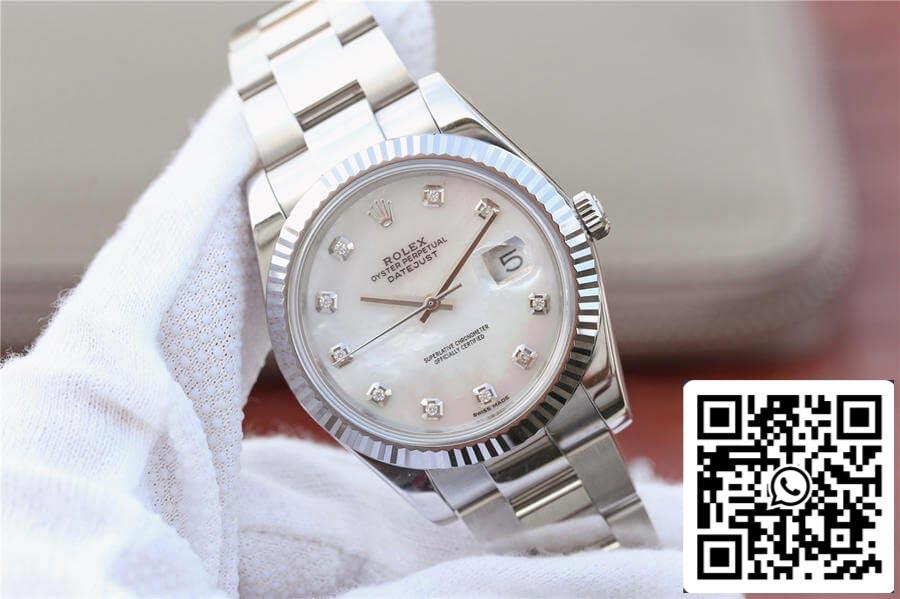 Rolex Datejust M126334-0019 1:1 Best Edition EW Factory Weißes Perlmuttzifferblatt