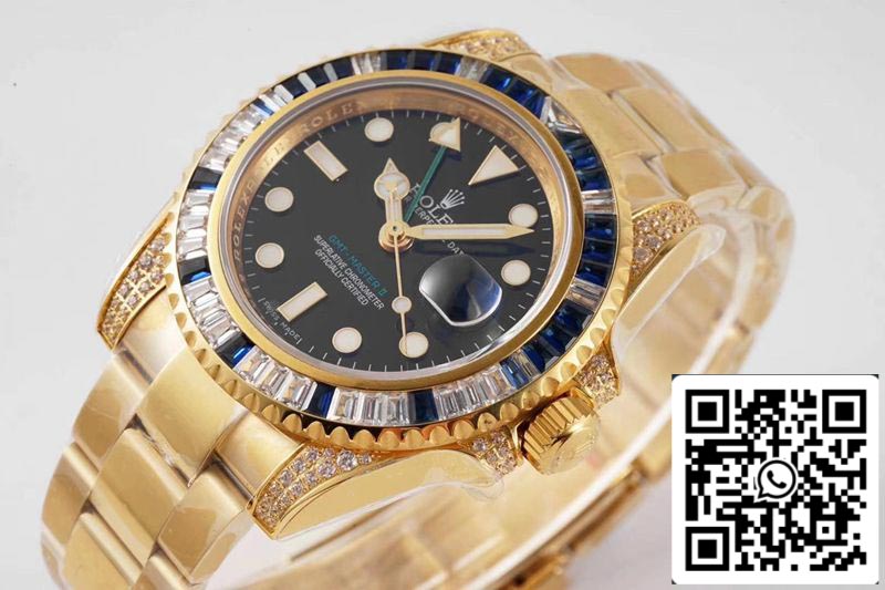 Rolex GMT Master II 116758 SAru 1:1 Best Edition ROF Factory Blue White Diamond Swiss ETA2836