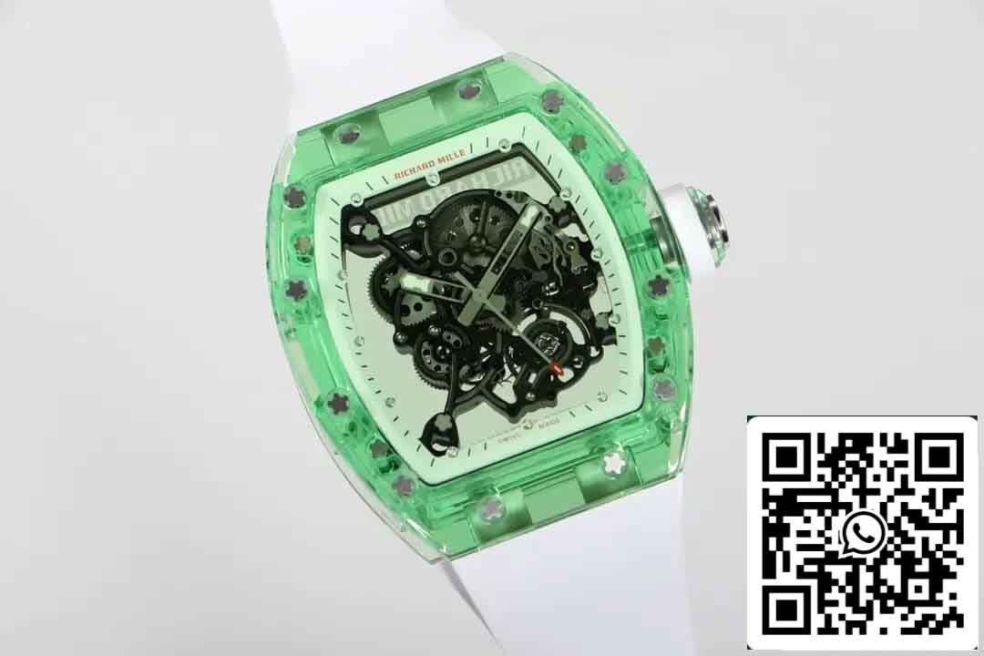 Replica Richard Mille RM055 Best 1:1  Edition RM Factory Green Transparent Case