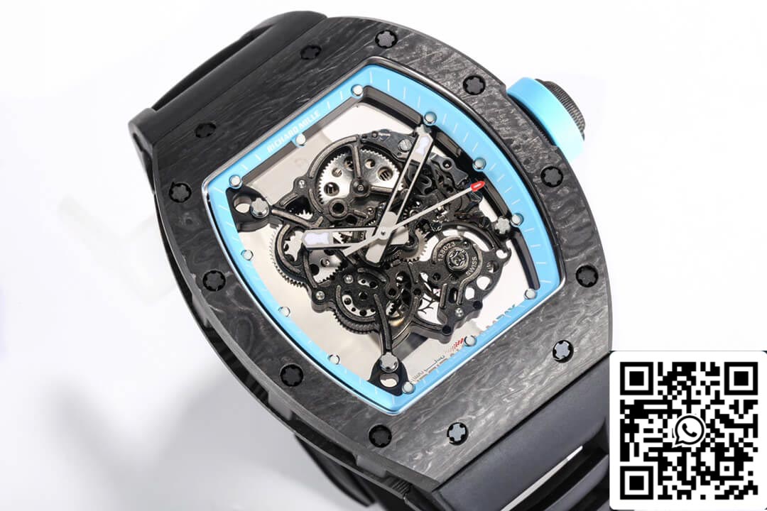 Richard Mille RM055 NTPT 1:1 Best Edition BBR Factory Black Rubber Strap