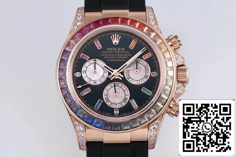 Rolex Daytona 116595RBOW 1:1 Meilleure édition BL Factory Or Rose Suisse ETA4130