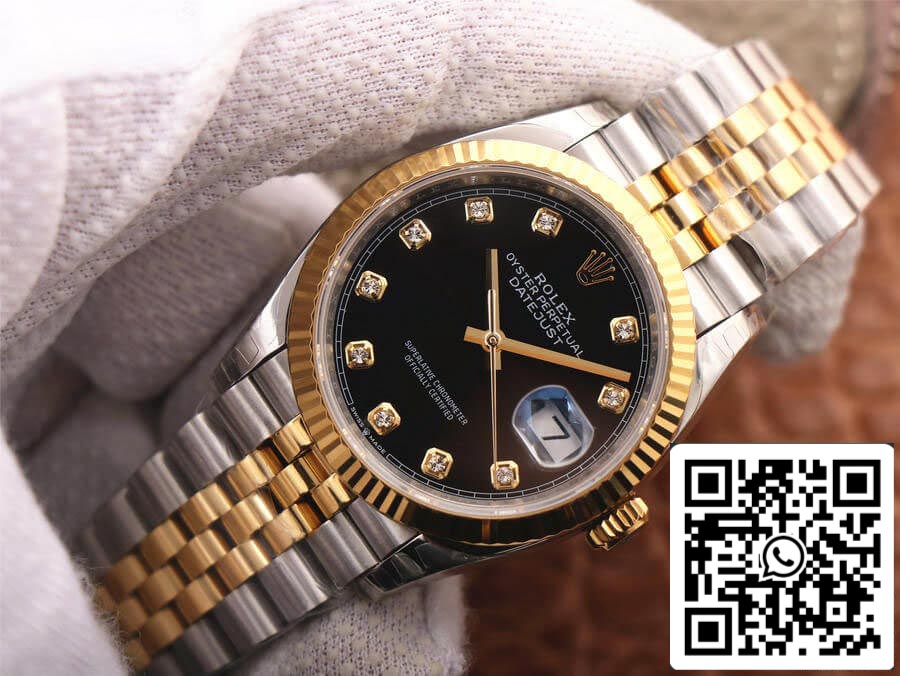 Rolex Datejust M126233-0021 1:1 Meilleure édition EW Factory Or jaune Cadran noir