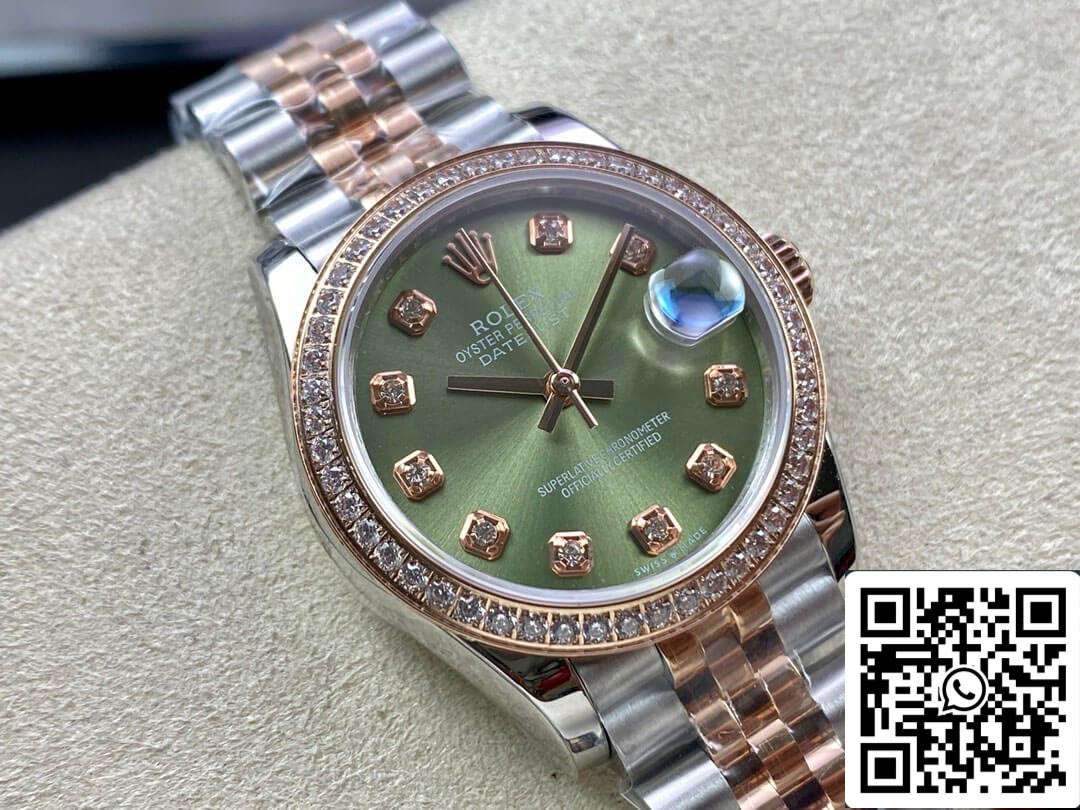 Rolex Datejust 31MM 1:1 Meilleure édition EW Factory Cadran vert or rose