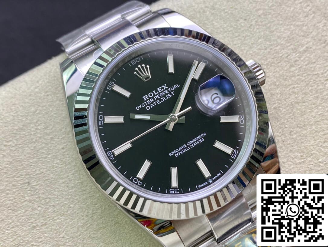 Rolex Datejust M126334-0017 41 mm Oyster-Armband, sauberes Fabrikweißes Zifferblatt