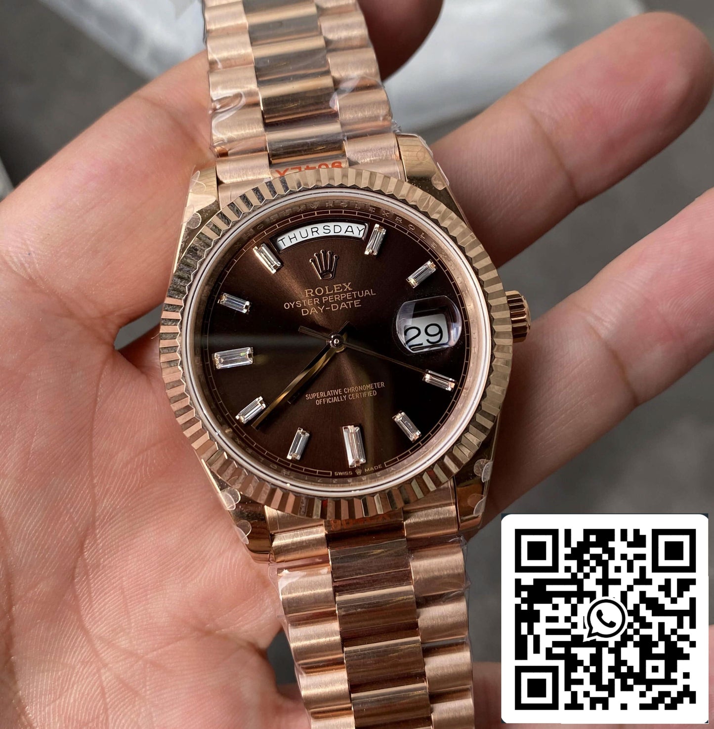 Rolex Day Date M228235-0003 1:1 Meilleure édition GM Factory V2 Cadran Chocolat