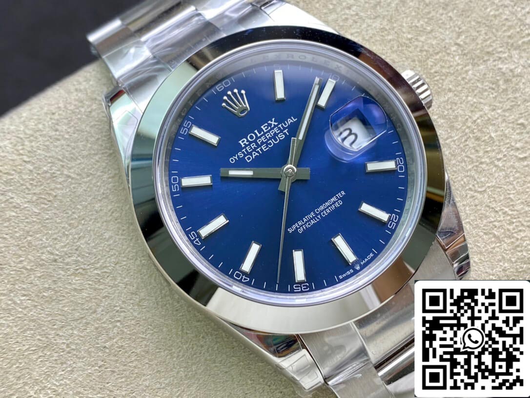 Rolex Datejust M126300-0001 1:1 Jante lisse VS Cadran bleu d'usine