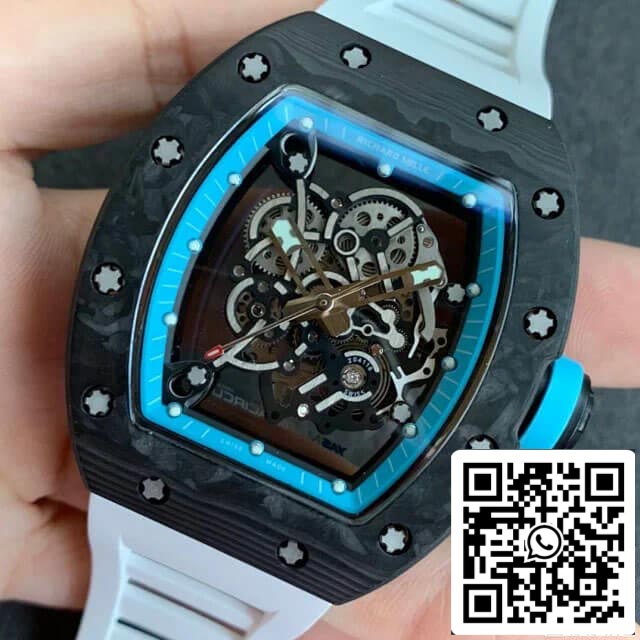 Richard Mille RM055 1:1 Best Edition KV Factory V2 Carbon Fiber Rubber Strap