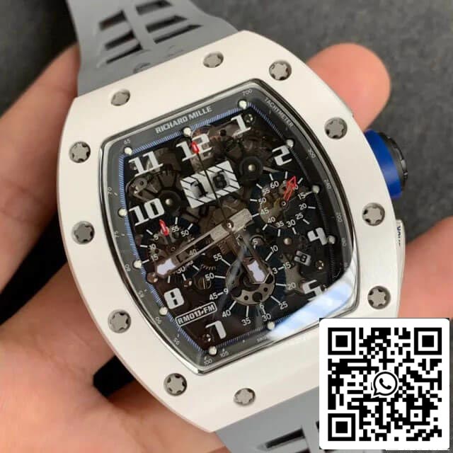 Richard Mille RM-011 1:1 Best Edition KV Factory White Ceramic Case