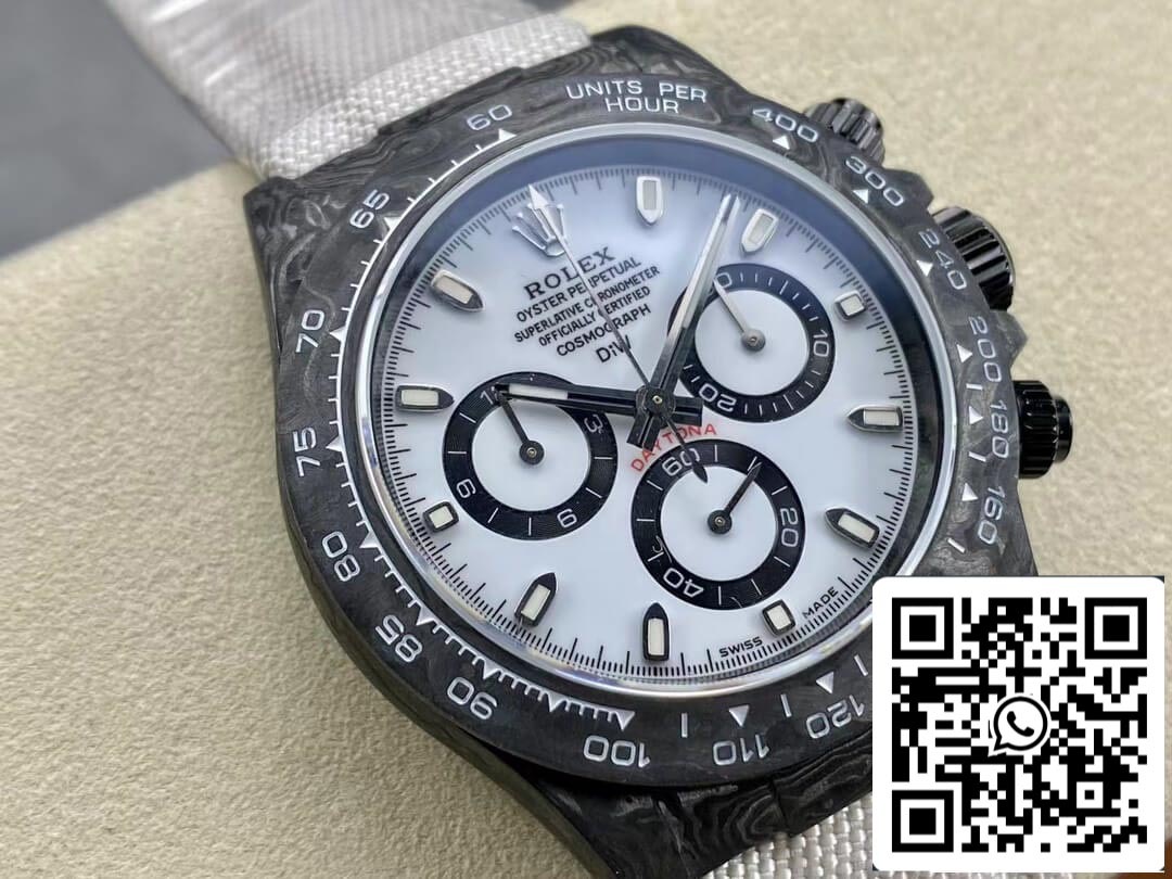 Rolex Daytona Cosmograph Diw Version personnalisée 1: 1 Meilleure édition Noob Factory Cadran blanc