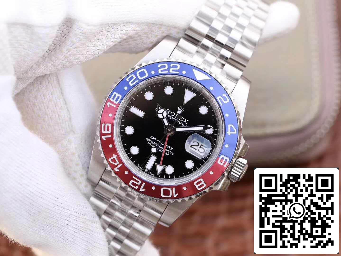 Rolex GMT-Master II 126710BLRO GM Factory 1:1 Meilleure édition suisse ETA2836 Cadran noir