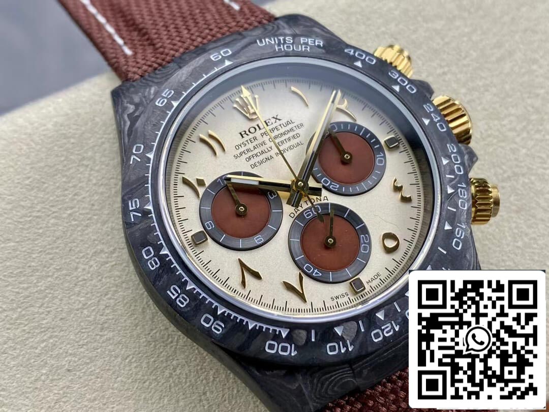 Rolex Daytona Cosmograph Diw Version personnalisée 1: 1 Meilleure édition Noob Factory Bracelet marron